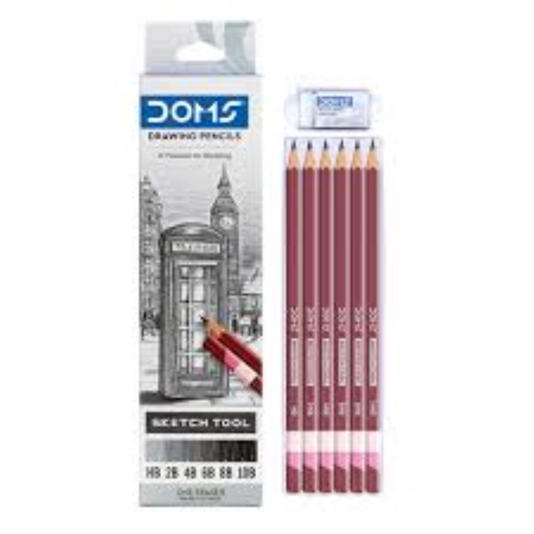 DOMS DRAWING PENCIL SET OF 6PCS